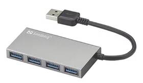 USB Hub Sandberg USB 3.0 Pocket Hub 4-port strieborný

 obrázok produktu 2 z 3