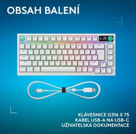 Klávesnica Logitech G316 X 75 - US INT'L layout biela

 obrázok produktu 16 z 16