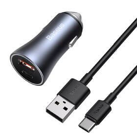 Adaptér do auta Baseus Golden Contactor Pre Dual USB+USB-C 40W s káblom USB/USB-C 1m sivý

 obrázok produktu 1 z 15