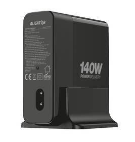 Nabíjačka do siete Aligator GaN Power Station 140W, 3× USB-C, 2× USB-A čierna

 obrázok produktu 3 z 4