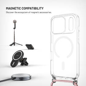 Kryt na mobil FIXED MagPure Neck s ružovou šnúrkou na krk na Apple iPhone 17 Pro/18 Pro ružový

 obrázok produktu 2 z 8
