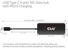 USB Hub Club3D USB-C / 4x USB-C, PD 3.0 čierny

 obrázok produktu 3 z 4