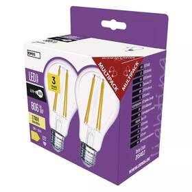 LED žiarovka EMOS Filament, klasik, 5,9 W, E27, teplá biela, 2ks 

 obrázok produktu 2 z 2