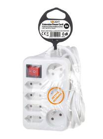 Kábel predlžovací Solight 7x zásuvka (4x 16A + 3x 2,5A) vypínač, 2 m biely

 obrázok produktu 1 z 1