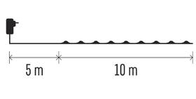 Vianočné osvetlenie EMOS 100 LED nano reťaz strieborná, 10 m, vonkajšia aj vnútorná, studená biela, časovač 

 obrázok produktu 8 z 9