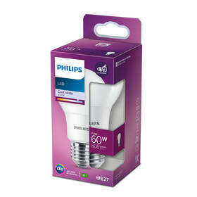 LED žiarovka Philips klasik, 7,5W, E27, studená biela 

 obrázok produktu 2 z 2