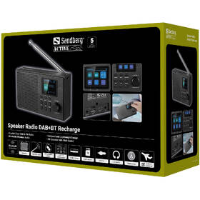 Rádioprijímač s DAB+ Sandberg Speaker Radio DAB+BT Recharge čierny

 obrázok produktu 8 z 8
