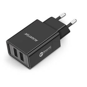 Nabíjačka do siete Aligator 2,4A, 2xUSB, smart IC, USB kábel pre Apple čierna

 obrázok produktu 1 z 2