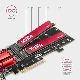 Radič Axagon PCEM2-ND - 2x M.2 NVMe M-key slot 

 obrázok produktu 2 z 6