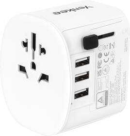 Cestovný adaptér YENKEE UN1 univerzální EU/UK/USA, 3x USB biely

 obrázok produktu 4 z 5