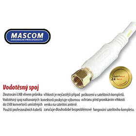 Koaxiálny kábel Mascom F konektor, 1,5m biely

 obrázok produktu 1 z 1