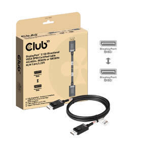 Kábel Club3D DisplayPort 2.1 / DisplayPort 2.1, 4K120Hz/10K60Hz, 1.6m čierny

 obrázok produktu 2 z 3