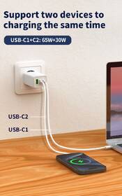 Nabíjačka do siete WG GaN, 100W, 1xUSB-A/2xUSB-C biela

 obrázok produktu 3 z 5