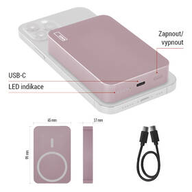 Powerbank EMOS WI 1046, 10 000 mAh, 20 W+Wireless ružový

 obrázok produktu 18 z 19