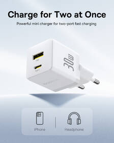 Nabíjačka do siete Baseus Palm 30W 1xUSB-A 1xUSB-C PD QC 3.0 biela

 obrázok produktu 6 z 13