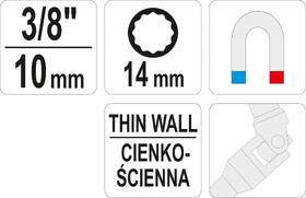 Nástrčná hlavica YATO 3/8" 14 mm 

 obrázok produktu 2 z 2