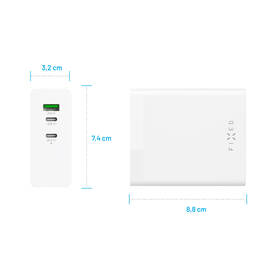 Nabíjačka do siete FIXED Charging Station, 2xUSB-C 1xUSB-A, GaN, PD 3.1, 140W biela

 obrázok produktu 5 z 13
