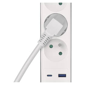 Kábel predlžovací EMOS 3x zásuvka, Fast Charging, 1x USB, 1x USB-C, vypínač, 2 m sivý/biely

 obrázok produktu 4 z 8