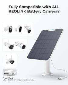 Solárny panel Reolink Solar Panel 2 Type-C biely

 obrázok produktu 1 z 8