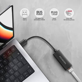 Sieťová karta Axagon USB-A 3.2 Gen 1 - Gigabit, Realtek 8153 čierna

 obrázok produktu 2 z 2