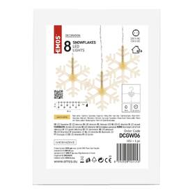 Vianočné osvetlenie EMOS 8 LED girlanda - snehové vločky, 84 cm, vonkajšie aj vnútorné, teplá biela 

 obrázok produktu 8 z 9