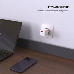 Nabíjačka do siete FIXED GaN Mini s USB-C, USB, 45W biely

 obrázok produktu 8 z 8