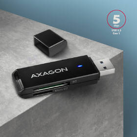 Čítačka pamäťových kariet Axagon Card Reader USB-A 3.2 Gen 1, 2-slot & lun SD/microSD, UHS-I čierna

 obrázok produktu 1 z 4