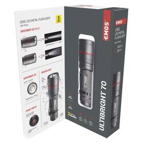 Lampáš EMOS Ultibright 70, P3170, 340lm, 3xAAA sivá

 obrázok produktu 10 z 10