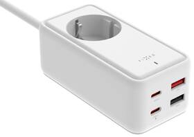 Kábel predlžovací FIXED Charging Strip 2x USB-C a 2x USB, GaN III, PD 65W, 1,5 m biely

 obrázok produktu 1 z 11