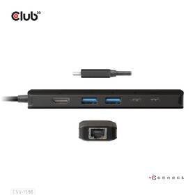 USB Hub Club3D USB-C, 6-in-1 Hub s HDMI 8K30Hz, 2xUSB Type-A, RJ45 a 2xUSB Type-C, PD 100W 

 obrázok produktu 1 z 8