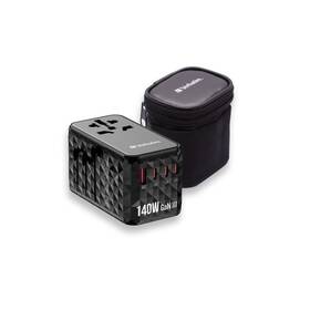 Cestovný adaptér Verbatim UTA-10 GaN III, 140W, 3x USB-C, 1xUSB čierny

 obrázok produktu 1 z 3