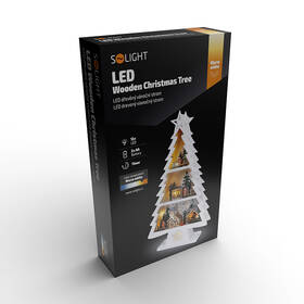 LED dekorácie Solight drevený vianočný stromček s dekoráciami, 13x LED, biela, 53cm, 2x AA 

 obrázok produktu 4 z 5