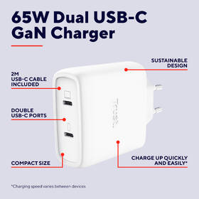 Nabíjačka do siete Trust MAXO 65W 2-Port GaN, USB-C biely

 obrázok produktu 8 z 13