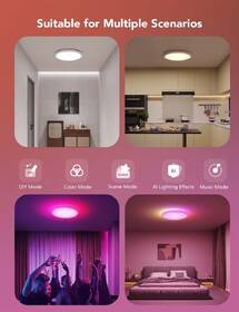 LED stropné svietidlo Govee Ceiling Light RGBICWW Smart, 2400lm, 30cm, Matter biele

 obrázok produktu 5 z 7