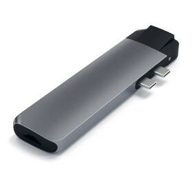 USB Hub Satechi USB-C PRO Hub (HDMI 4K, Pass Through Charging, 1x USB 3.0, 1x MicroSD, Ethernet) sivý

 obrázok produktu 2 z 12