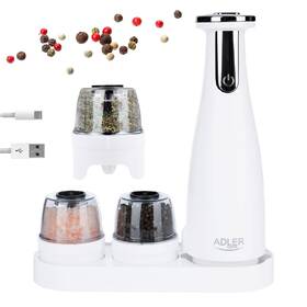 Mlynček na soľ a čierne korenie Adler AD4449W 

 obrázok produktu 1 z 4