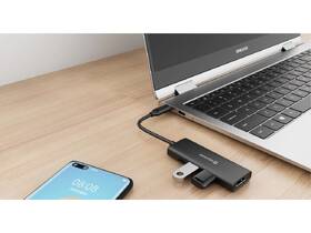 USB Hub Swissten 4-in-1 USB-C PD 100W čierny

 obrázok produktu 3 z 5