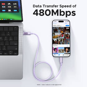 Kábel UGREEN USB-C/USB-C, 100W, 1m fialový

 obrázok produktu 4 z 6