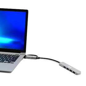 USB Hub PORT CONNECT USB-A/USB-C, 4x USB 3.0 strieborný

 obrázok produktu 6 z 7