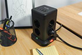 Kábel predlžovací Huslog 15W 8xzásuvka, 2xUSB-C, 2xUSB čierny

 obrázok produktu 3 z 5