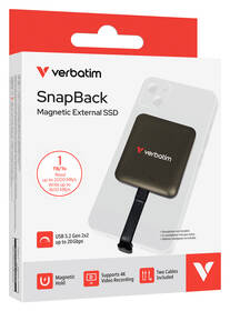 SSD externý Verbatim SnapBack 1TB, MagSafe, ProRes 4K/60 ready čierny

 obrázok produktu 3 z 10