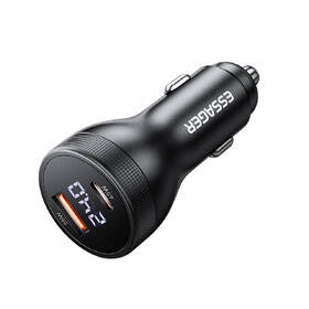 Adaptér do auta Essager 100W super rýchla USB-A, USB-C s digitálnym displejom čierny

 obrázok produktu 2 z 3
