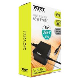 Sieťový adaptér PORT CONNECT 45W, USB-C plug čierny

 obrázok produktu 3 z 3