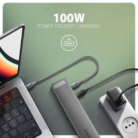 USB Hub Axagon USB-C 5Gbps LONGER 9in1 hub strieborný

 obrázok produktu 3 z 3