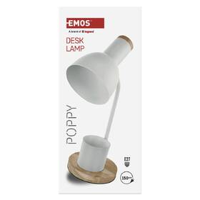 Stolná lampa EMOS Poppy, max. 25 W, žiarovka E27, IP20 biela

 obrázok produktu 6 z 8