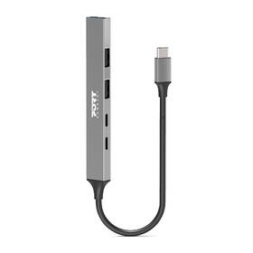 USB Hub PORT CONNECT USB-C, 4× USB + 1× USB-C 100W PD strieborný

 obrázok produktu 1 z 7