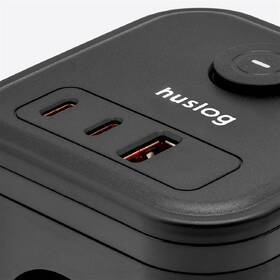 Kábel predlžovací Huslog 20W 3xzásuvka, 2xUSB-C, 1xUSB čierny

 obrázok produktu 1 z 5