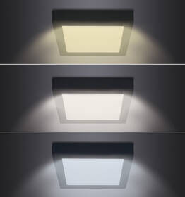 LED stropné svietidlo Solight CCT, prisadené, 18 W, 900 lm, štvorcové čierne

 obrázok produktu 6 z 9