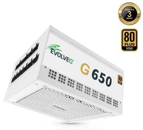 Zdroj Evolveo G650 White 80+ Gold, 650W, ATX 3.1 biely

 obrázok produktu 1 z 11
