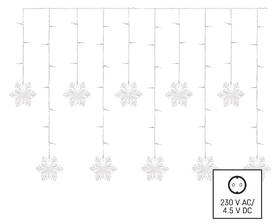 Vianočné osvetlenie EMOS 60 LED záves – vločky, 135 × 50 cm, vnútorné, studená biela 

 obrázok produktu 1 z 8